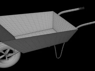 wheelborrow 3d model wheelbarrow in sand Free 3D model