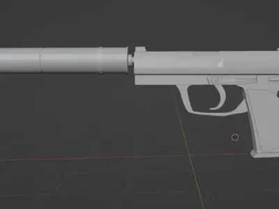 USP-S-LOWPOLY-PBR gun Low-poly 3D model