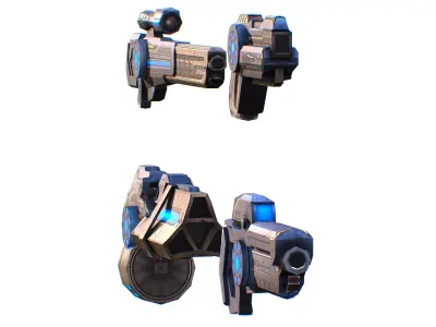 Weapons Set 4 Gun Pistol Assault rifle Sniper rifle machine gun 3D Model Pack purchase