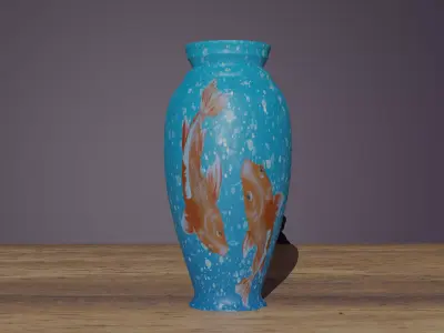 Stylized vase with a unique texture Game ready Low-poly 3D model Low-poly 3D model