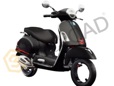 Vespa GTS Scooter 3D Model High Detail Free 3D model
