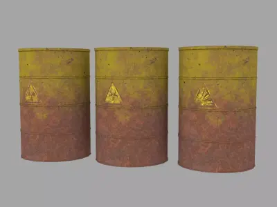Old Rusty Metal Barrel Low-poly 3D model purchase
