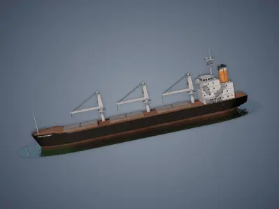 Bulk Carrier Low-poly 3D model