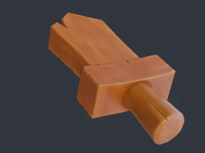 Stylized Wood Sword Low-poly 3D model