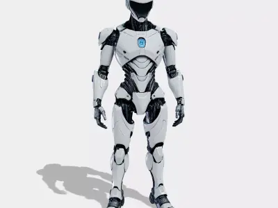 Humanoid Robot Character 4  Low-poly 3D model