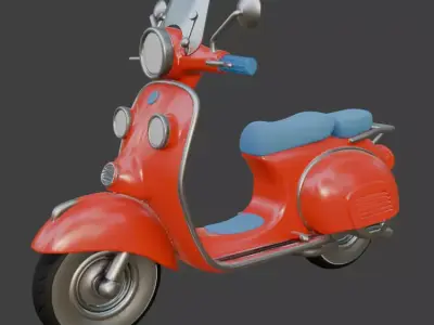 Vintage Retro Scooter 3D Model 3D model get