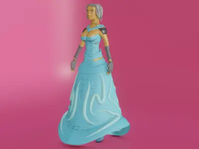 medieval princess game character Free 3D model