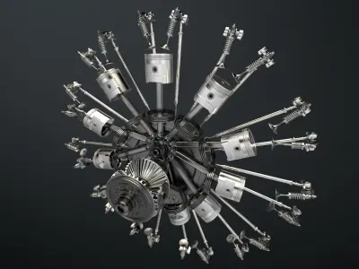 AirCraft Engine 3D model 3