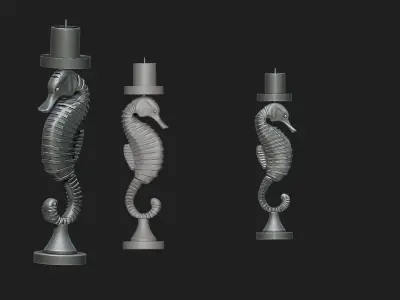 sea horse 3D model buy