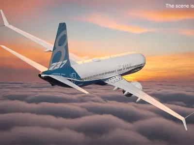 Aircraft Boeing 737 MAX 8 in Flying 3D model