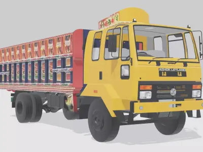 Ashok Leyland 1214 IL Truck with body 3D model