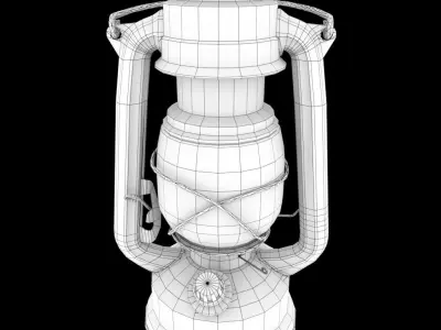lowpoly lamp old lantern Low-poly 3D model