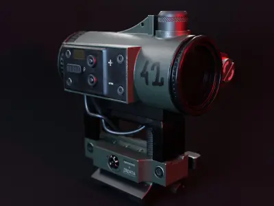 Scope 2X Game ready Low-poly 3D model