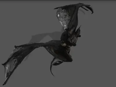 BAT RIGGED ANIMATED 10 Low-poly 3D model
