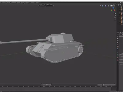 ARL-44 Low Poly tank Free 3D model