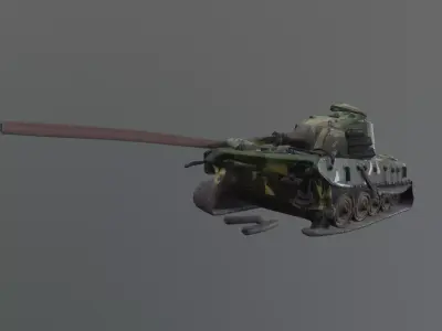 destroyed tank Low-poly 3D model