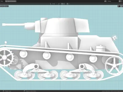 7TP Tank Base Mesh Low-poly 3D model