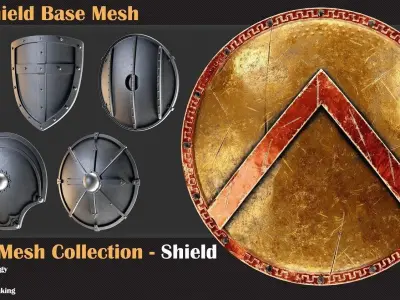300 Weapons Base Mesh Bundle   3D model