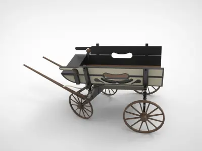 Horse cart Low-poly 3D model shop