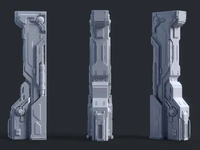 Sci-Fi Parts Kit Pack Vol 02 A-PBR Low-poly 3D model