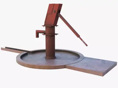 Hand Water Pump Low-poly 3D model - GameReady Low-poly 3D model