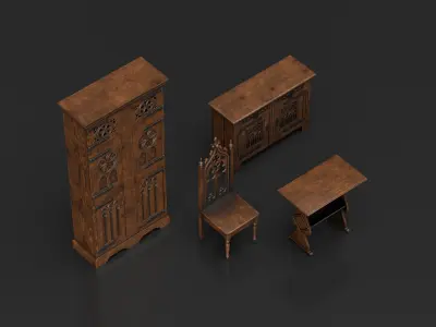 Gothic furniture 3D model
