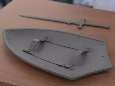 Medieval Fantasy Sword and Shield Pack 3D print model