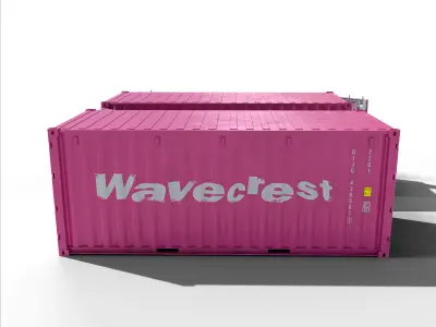 20ft Cargo Container Pink Low-poly 3D model