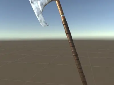 Stylized Weapon Axe lowpoly PBR model ready game Low-poly 3D model