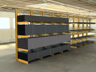 Steel Cantilever Beam Free 3D model