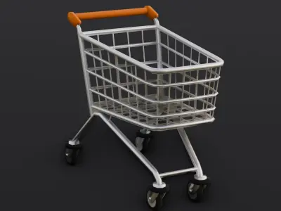 Steel Cart 3D Model  Low-poly 3D model