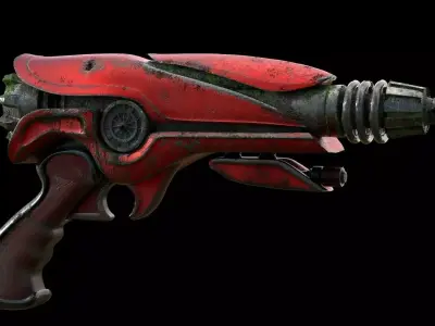 Futuristic Raygun Low-poly 3D model