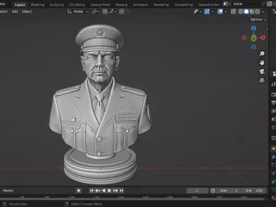 Chinese General Li Qiaoming Chess Piece 3D print model