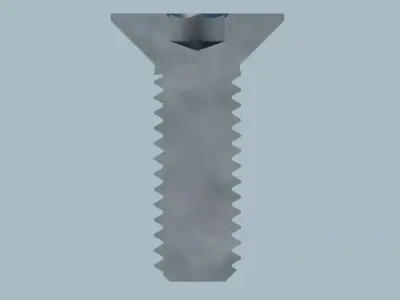 Full thread screw M4 L10 ISO 10642-2020 3D model