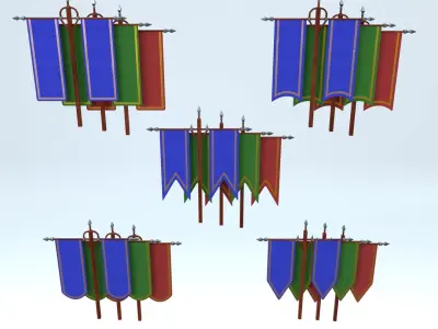 Double Banners 3D model