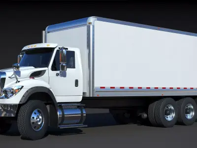 International Workstar 7600 Box truck Low-poly 3D model