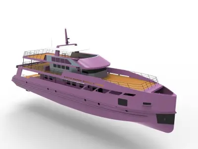 Pink yacht 3D model