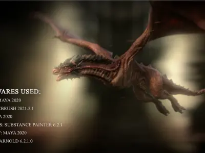 Dragon Low-poly 3D model 9