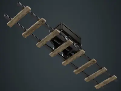 Mining Cart 1A Low-poly 3D model
