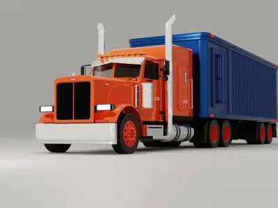 peterbilt 379x 3d model Low-poly 3D model
