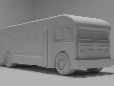 Old Transport Bus 3D model