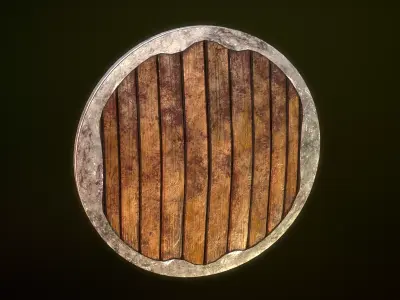 Shield of the Middle Ages Low-poly 3D model