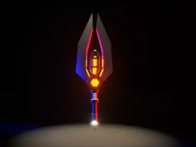 Steampunk sword Low poly Low-poly 3D model