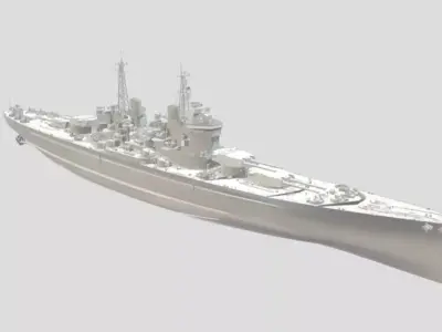 British Battleship HMS Thunderer - 3D Model 1-700 Scale 3D print model
