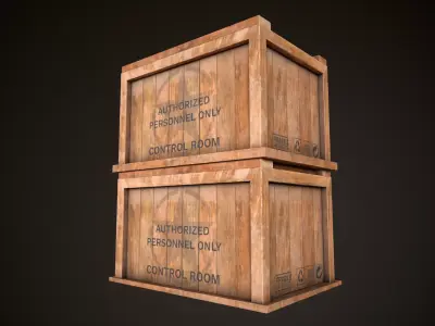 Wooden Crate-8 Low-poly 3D model