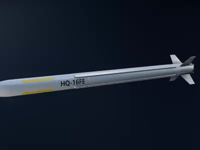 HQ-16FE China anti-air missile Low-poly 3D model