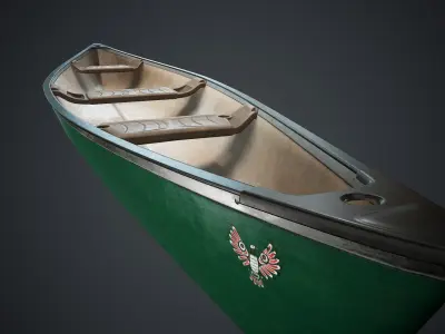 Canoe 1 PBR Game Ready Low-poly 3D model