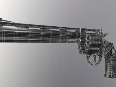 Magnum Pistol 3D Model Low-poly 3D model