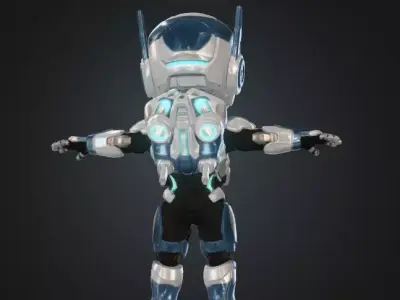 sci-fi humanoid robot 3D model