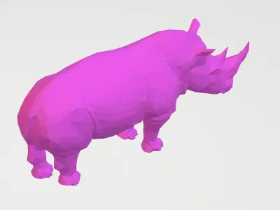 Rhino - low poly rhinoceros in polygons 3D model